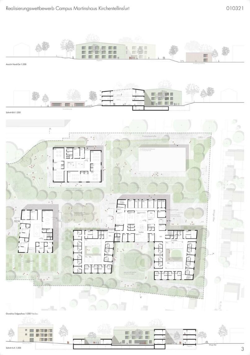 Welsch und Egger Landschaftsarchitekten Bayr Glatt Guimaraes Architekten Wettbewerb Campus Martinshaus – Kirchentellinsfurt Auslober: Kreisbaugesellschaft Tübingen mbH