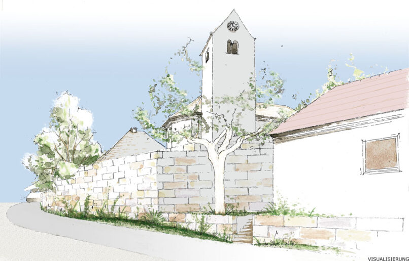 Welsch und Egger Landschaftsarchitekten Bauherr: Gemeinde Denklingen Projekt: Wettbewerb Erneuerung alter Friedhof Epfach Perspektive