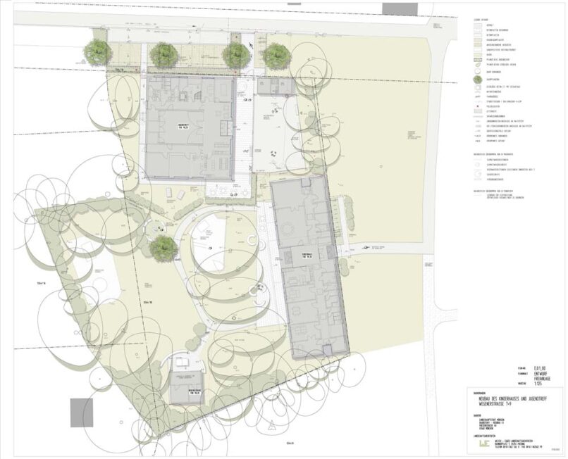 Welsch und Egger Landschaftsarchitekten Bauherr: Landeshauptstadt München Projektort: Wegenerstrasse Projekt: Neubau Kinderhaus und Jugendtreff am Harthof