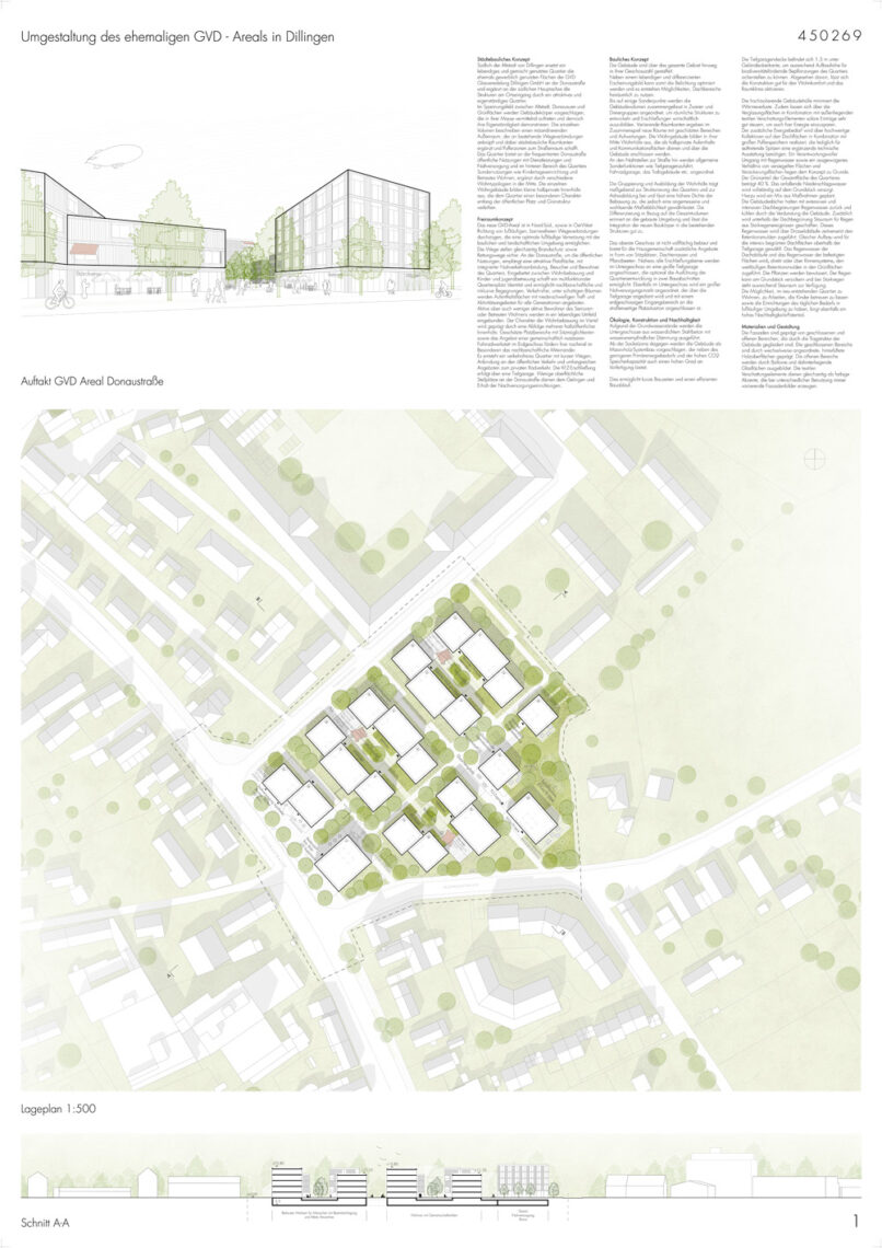 Welsch und Egger Landschaftsarchitekten Wettbewerb Stadt Dillingen Umgestaltung des ehemaligen GDV-Areals in Dillingen Architekt BAYR GLATT GUIMARAES ARCHITEKTEN