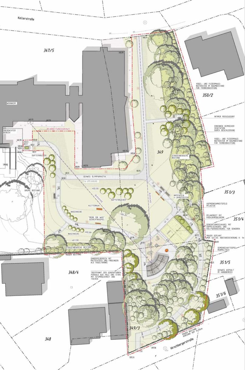 Welsch und Egger Landschaftsarchitekten Bauherr: Wolfsteiner Altenheim Stiftung Projekt: Gesamtkonzept Freianlagen + Neubau Garten der Begegnung Altenheim Allersberg der Wolfsteiner Altenheim Stiftung