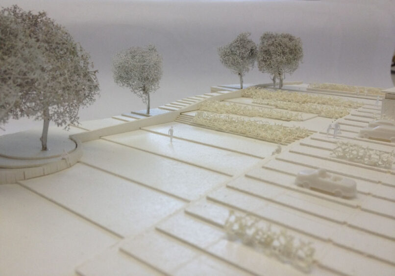 Welsch und Egger Landschaftsarchitekten Markt Zusmarshausen Wettbewerb Neugestaltung Rathausumfeld Modellfoto